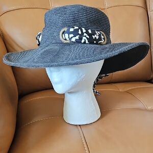 San Diego Hat Co Stylish Black and White Women's Sun Hat One SIZE